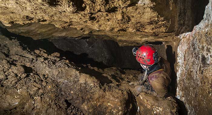 Lisa Wootton in Shinbone Chamber. Photo: Phil Wolstenholme. Lisa Wootton in Shinbone Chamber. Photo: Phil Wolstenholme.