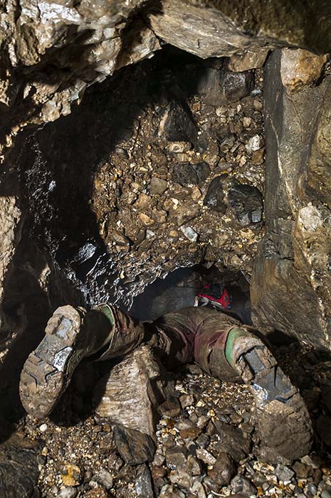 Lisa Wootton in Pebble Arch Passage. Photo: Phil Wolstenholme