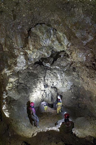 Christine Wilson, Wayne Sheldon, John Gunn and Lisa Wootton in Ford's Cavern, Pit Props Series. Photo: Phil Wolstenholme.
