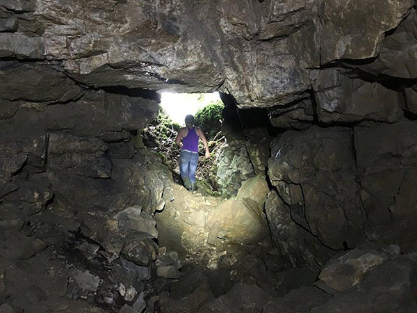 Beth Knight leaving the mine. Photo Copyright © Pete Knight. Photo
